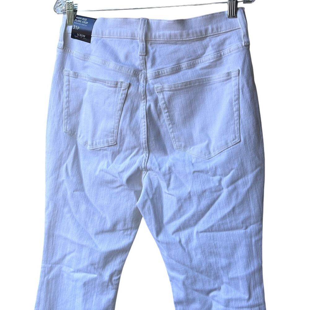 j.crew factory flare crop jeans signature stretch white denim bx545 women p31 - Picture 8 of 10